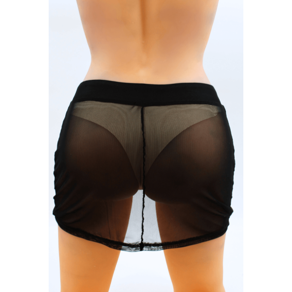Jupe noire en résille transparente Maya 